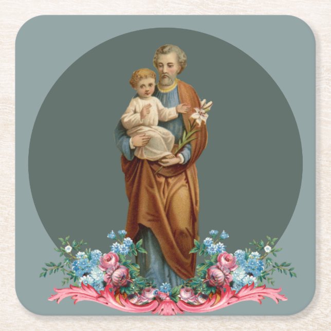ST. JOSEPH CATHOLIC RELIGIOUS ROUND PAPER COASTER (Front)