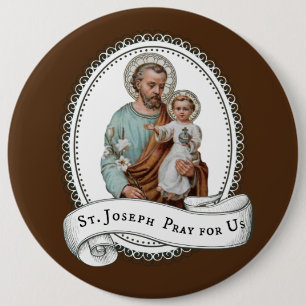 St. Joseph & Child Jesus 6 Cm Round Badge