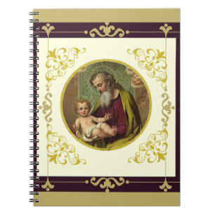 St. Joseph & Child Jesus Decorative Gold Notebook