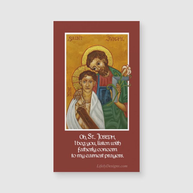 St. Joseph & Child Jesus | Prayer Magnet (Front)