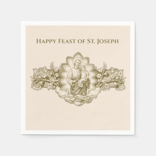 St. Joseph Day Feast Day Religious  Napkin (Front)