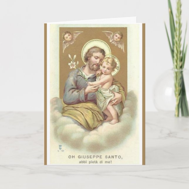 St. Joseph  FATHER'S DAY Angels Lily Card (Front)