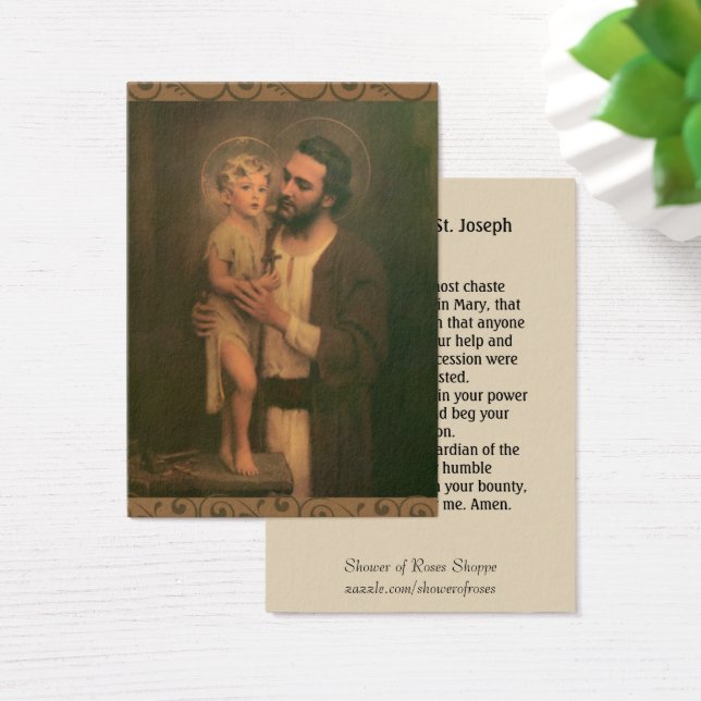 St. Joseph Feast Day Memorare Holy Prayer Cards (Desk)