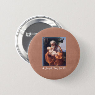 St. Joseph Feast Day with Infant Jesus 6 Cm Round Badge