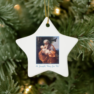 St. Joseph Feast Day with Infant Jesus Ceramic Ornament