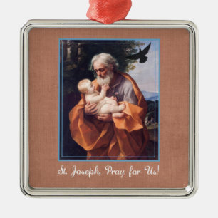St. Joseph Feast Day with Infant Jesus Metal Ornament