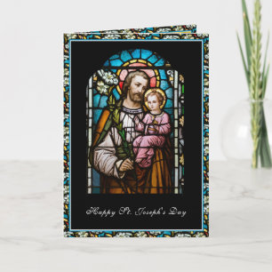 St. Joseph Feast Stained Glass Prayer  Card