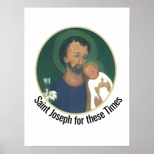 St. Joseph for these Times Flat Greeting Card Poster