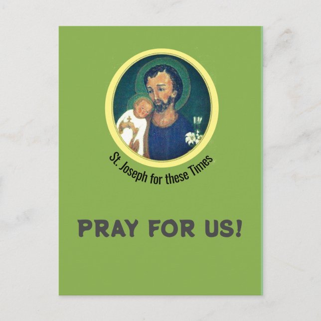 St Joseph for these Times Folded Greeting Card (Front)