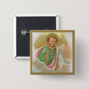 St. Joseph from a ‘Pilgrimage Card’ (Detail; B 01) 15 Cm Square Badge