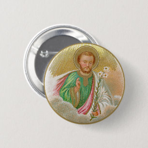 St. Joseph from a ‘Pilgrimage Card’ (Detail; B 01) 6 Cm Round Badge