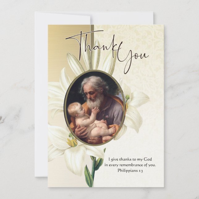 St. Joseph Jesus Catholic Condolence Thank You Card (Front)