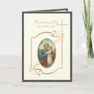 St. Joseph Jesus Fathers Day Catholic Religious  Card