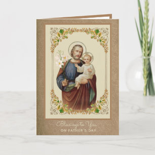 St. Joseph Jesus Fathers Day Catholic Religious Card