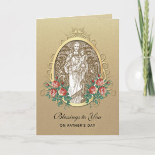 St. Joseph Jesus Fathers Day Catholic Religious  Card