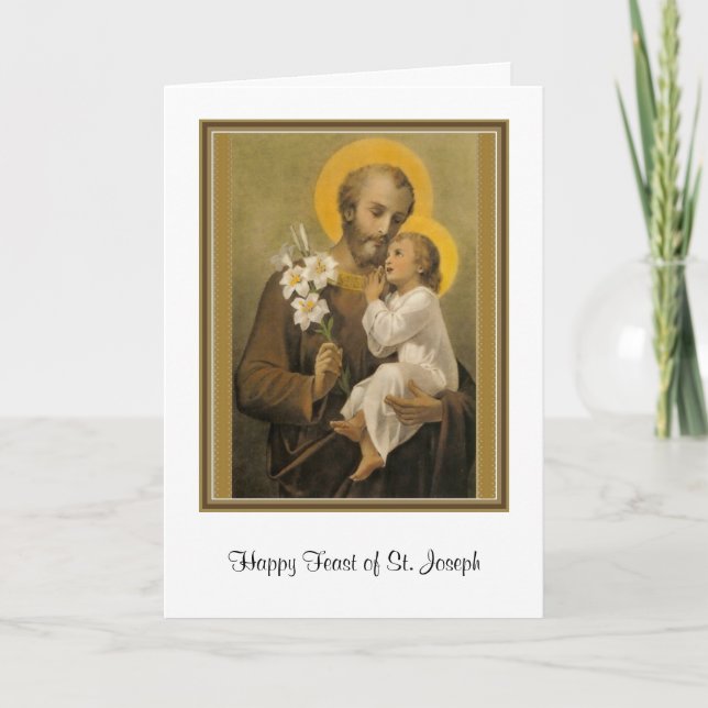 St. Joseph Jesus Feast Day Religious Prayer Holiday Card (Front)