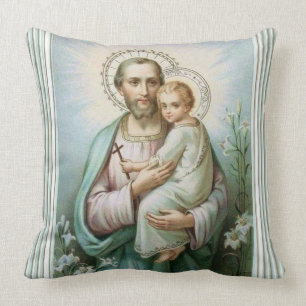 St. Joseph Jesus Religious Vintage Catholic  Cushion