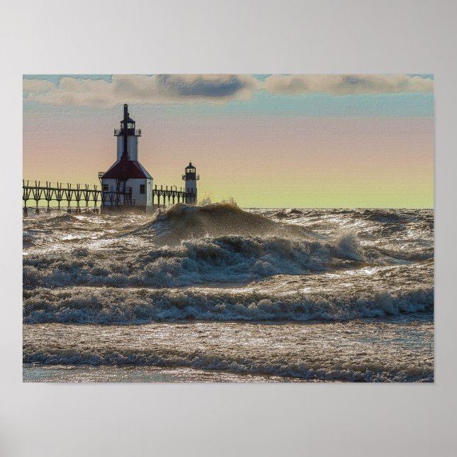 St Joseph Lighthouse Painterly Poster (Front)