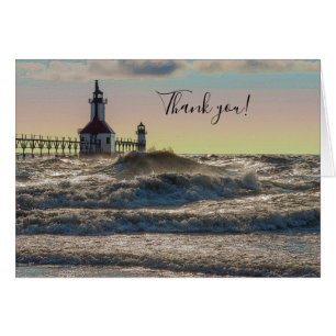 St Joseph Lighthouse Painterly Thank You Card