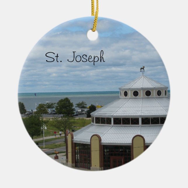 St. Joseph, Michigan Ceramic Tree Decoration (Front)