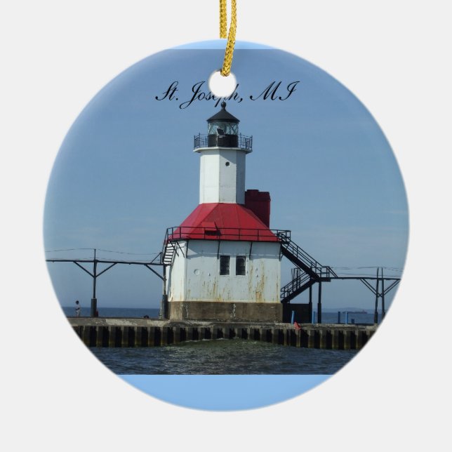 St. Joseph Michigan Lightihouse Ornament (Front)