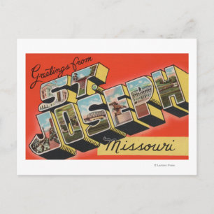 St. Joseph, Missouri - Large Letter Scenes Postcard