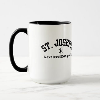 St. Joseph Next Level Dad Black Collegiate Font Mug