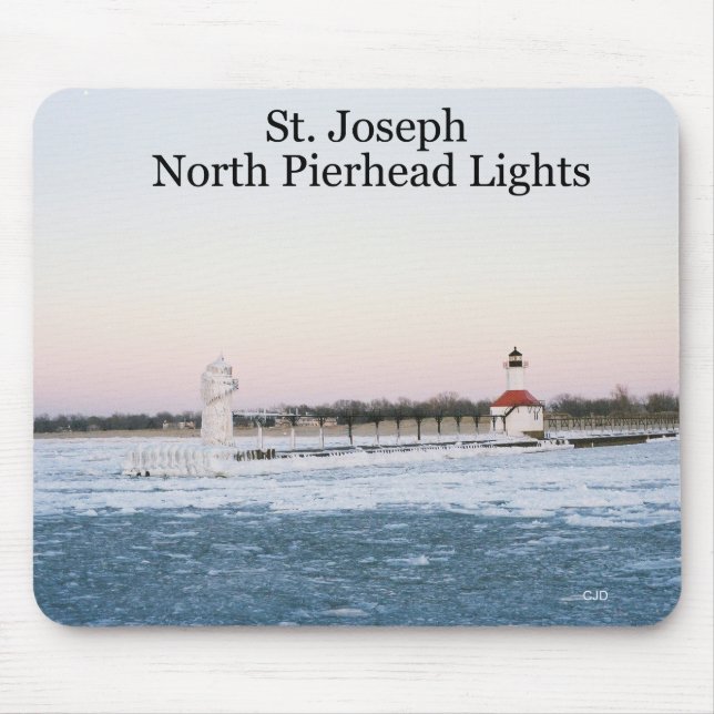 St. Joseph North Pier Lights mousepad (Front)
