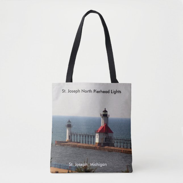 St. Joseph North Pierhead Lights all over tote bag (Front)