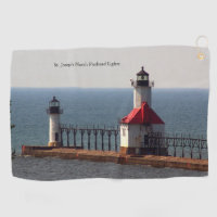 St. Joseph North Pierhead Lights golf towel