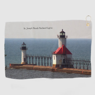 St. Joseph North Pierhead Lights golf towel