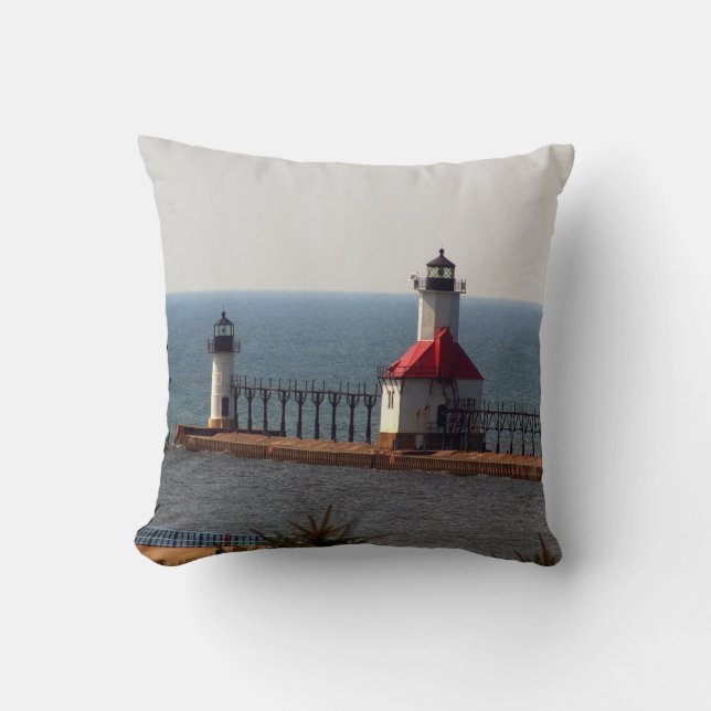St. Joseph North Pierhead Lights pillow (Front)