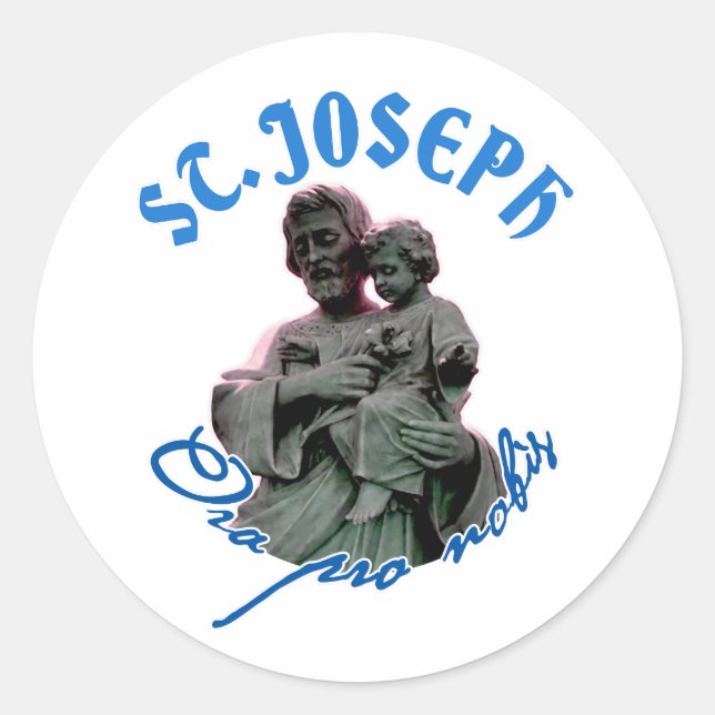 St Joseph: Ora pro nobis Classic Round Sticker (Front)