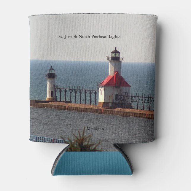 St. Joseph Pierhead Lights can cooler (Front)