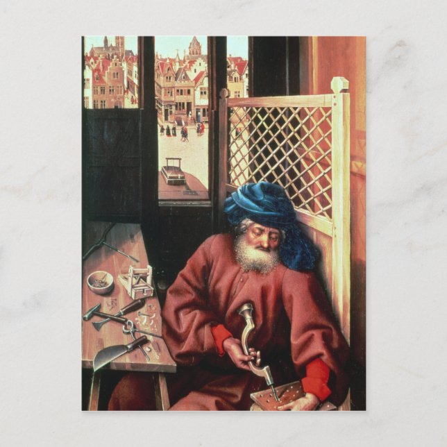 St. Joseph Portrayed as a Mediaeval Carpenter Postcard (Front)