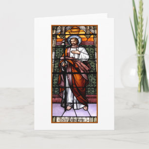 St. Joseph pray for us - stained glass window Holiday Card