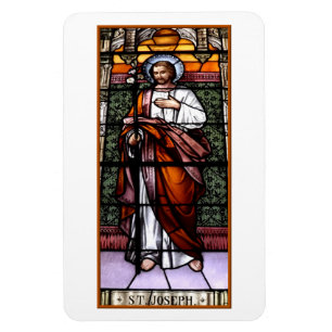 St. Joseph pray for us - stained glass window Magnet