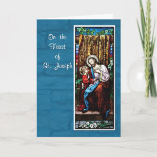 St. Joseph’s Day with Jesus, on Blue Card