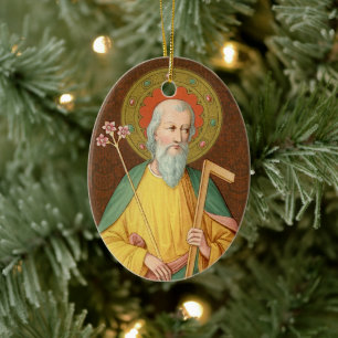 St. Joseph (SAU 35) Oval Ceramic Tree Decoration