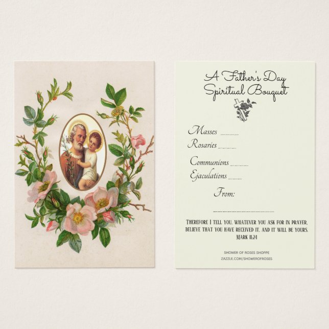 St. Joseph Spiritual Bouquet Spanish Holy Card (Front & Back)