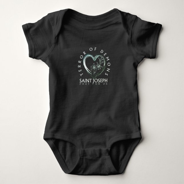 St Joseph Terror of Demons Baby Bodysuit (Front)