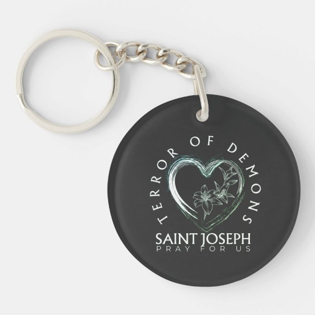 St Joseph Terror of Demons Key Ring (Front)