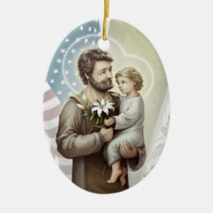 St. Joseph the Protector Ceramic Ornament