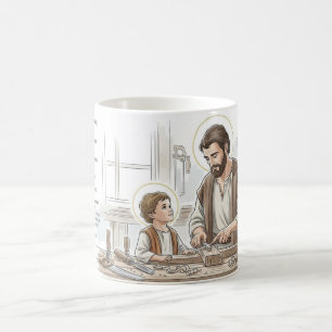 St Joseph the Worker and Child Jesus, Catholic Mug