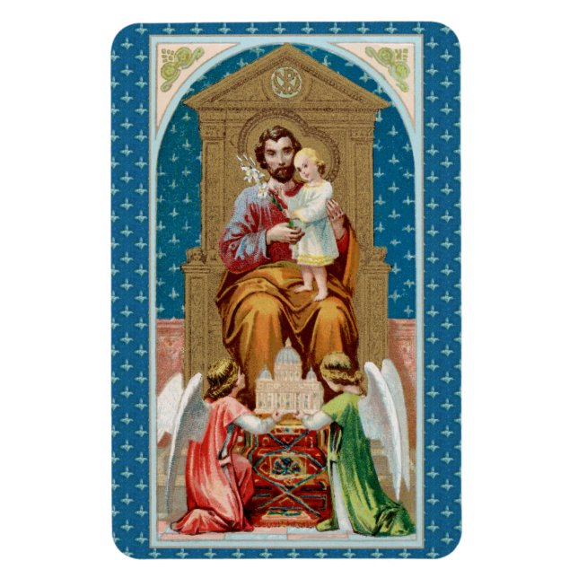St. Joseph, Toddler CC, Angels with Vatican Model Magnet (Vertical)