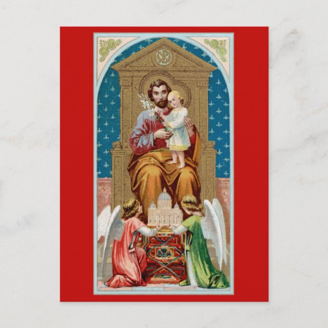 St. Joseph, Toddler CC, Angels with Vatican Model Postcard (Front)