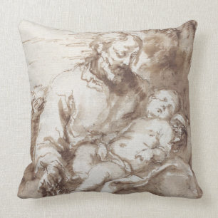 St. Joseph with the Sleeping Christ Child (pen & b Cushion
