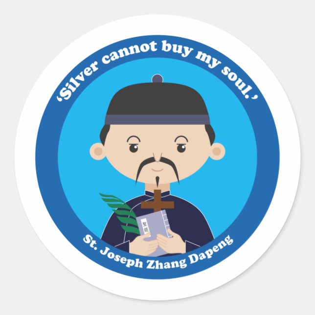 St. Joseph Zhang Dapeng Classic Round Sticker (Front)
