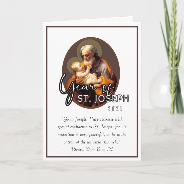 St. Joseph's Day Feast Jesus Religious Prayer Card (Front)