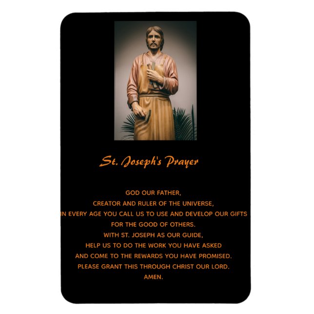 St. Joseph's Spirit of Work Prayer Magnet (Vertical)